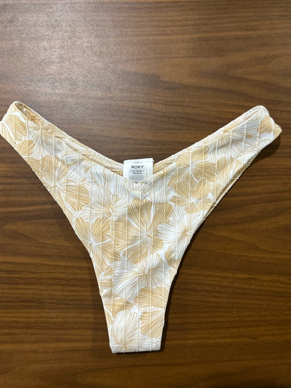 Roxy Women’s ' Floral Bikini Bottoms in Beige and White